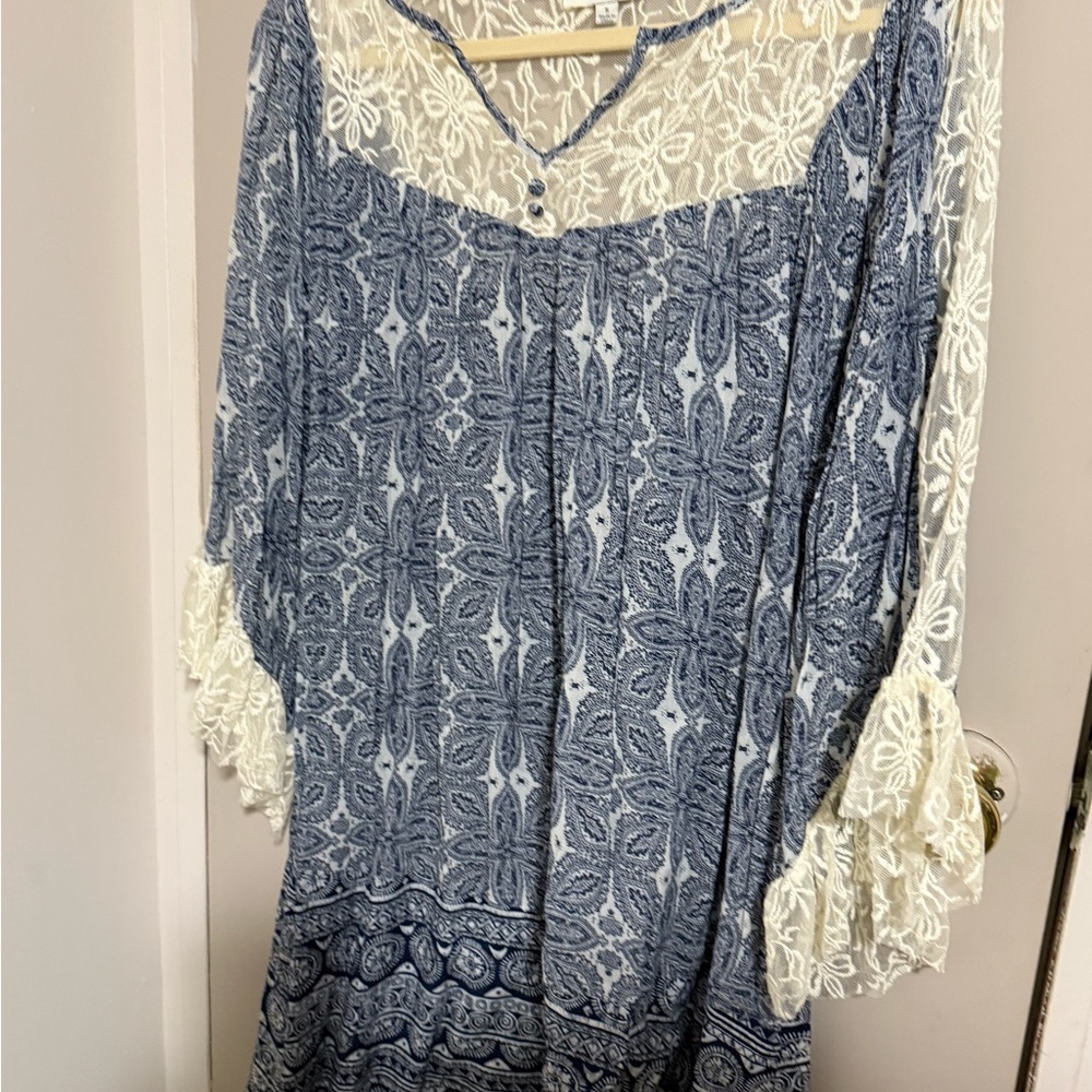 Umgee Blue & Cream dress